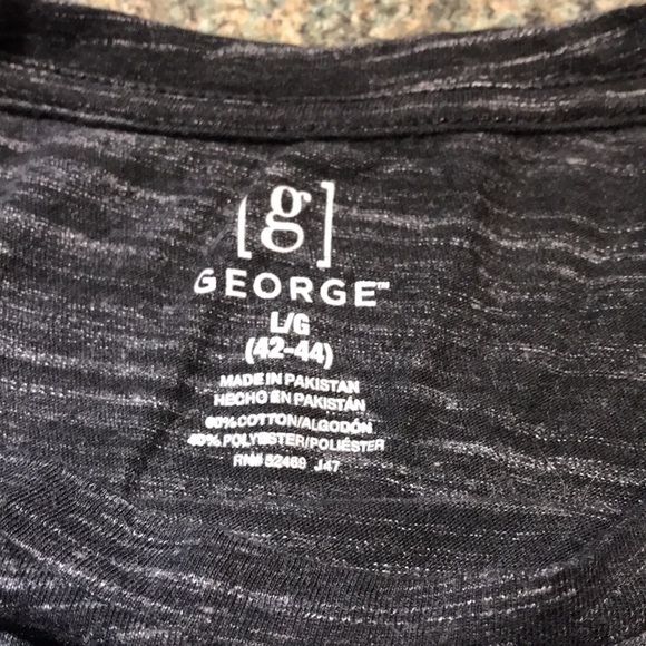 George size large color block short sleeve tee shirt. Black, red and grey - Picture 6 of 7